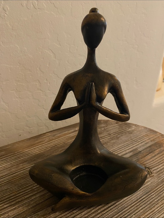 Other - Bronze Resin Yoga Prayer Statue Candle Holder